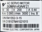 Yaskawa SGMAH-A3AAF21